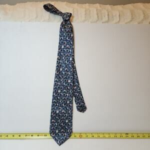 Vintage Allen Solly Nottingham England Geometric Foulard Silk Tie (1990s)